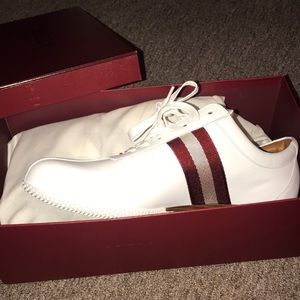red and white bally shoes